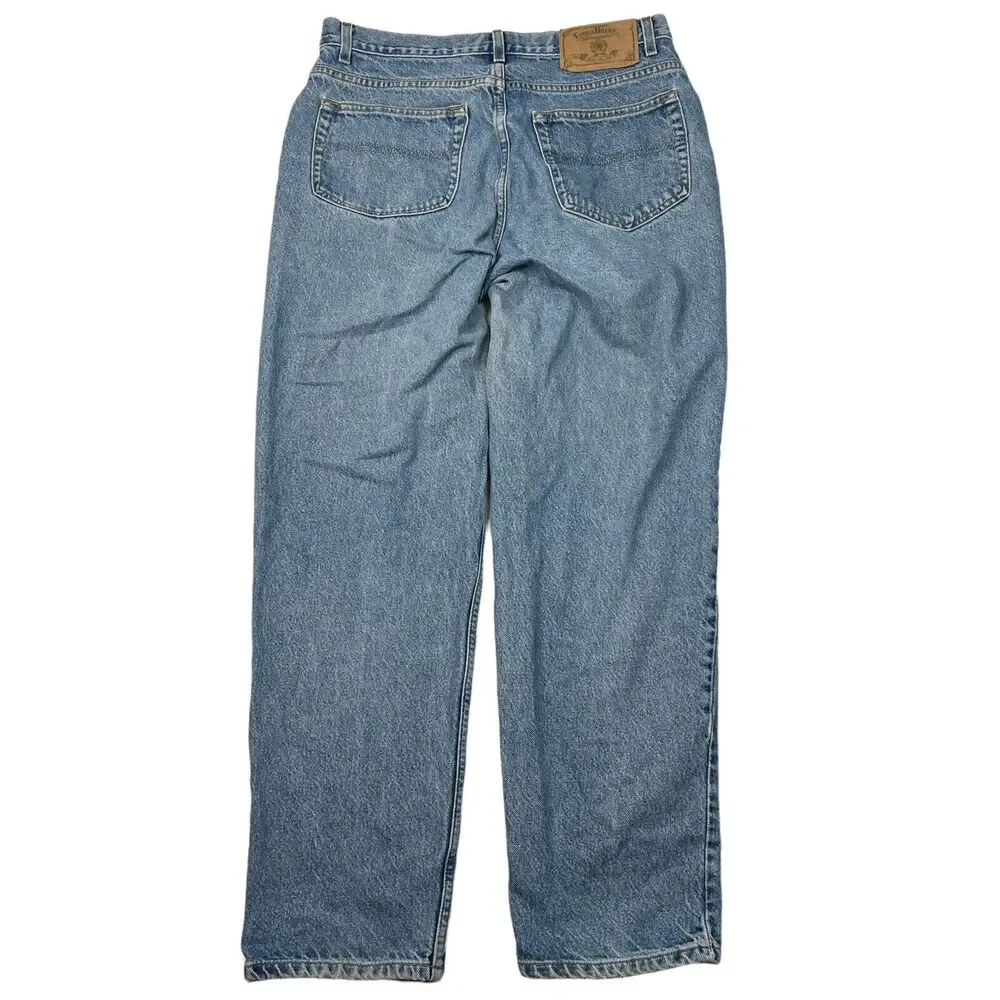 Tommy Hilfiger VTG 90s Tapered Jeans Denim Stone Washed Blue Mens 34x30